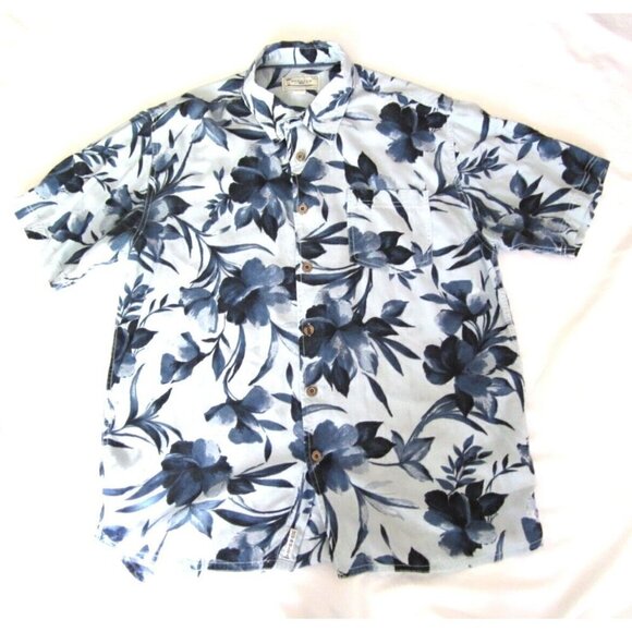 Men's Honolua Floral Pattern Button Up Short Sleeve Shirt Sz L (MT264) - Picture 1 of 11